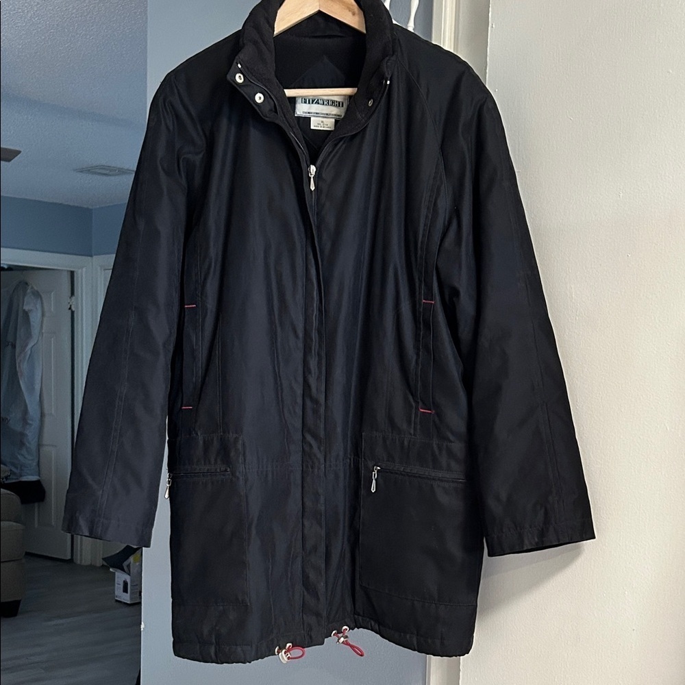 Vintage Fitz Wright Faux Suede Lined Winter Coat Women’s Size XL Zipper Pockets